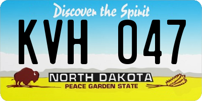 ND license plate KVH047