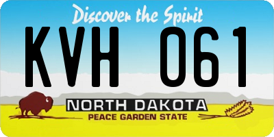 ND license plate KVH061