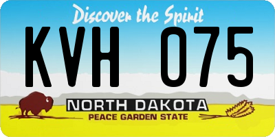 ND license plate KVH075