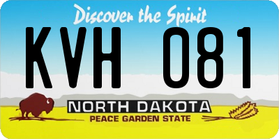 ND license plate KVH081