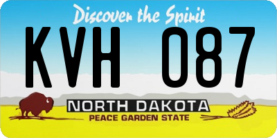 ND license plate KVH087