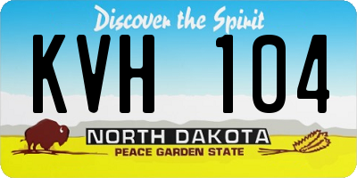 ND license plate KVH104