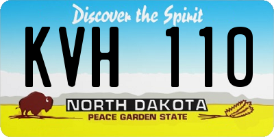 ND license plate KVH110