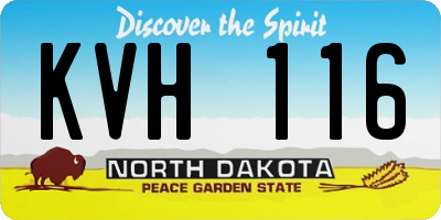 ND license plate KVH116