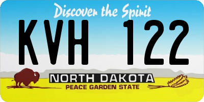 ND license plate KVH122