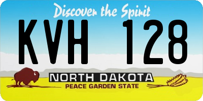 ND license plate KVH128