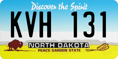 ND license plate KVH131
