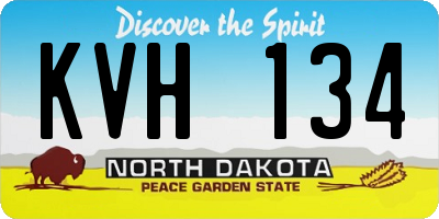 ND license plate KVH134