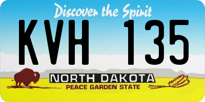 ND license plate KVH135