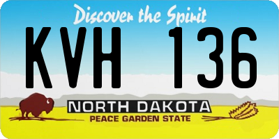 ND license plate KVH136