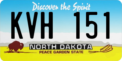 ND license plate KVH151