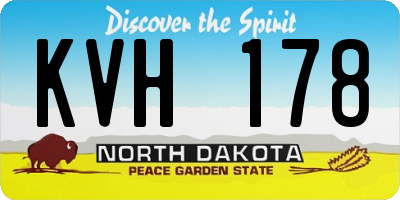ND license plate KVH178