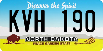 ND license plate KVH190