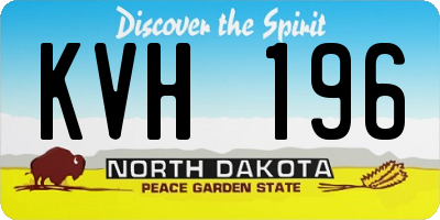 ND license plate KVH196