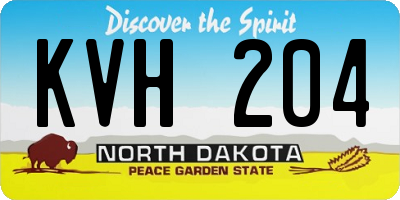ND license plate KVH204