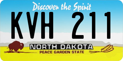 ND license plate KVH211