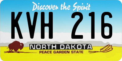 ND license plate KVH216