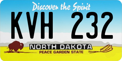 ND license plate KVH232