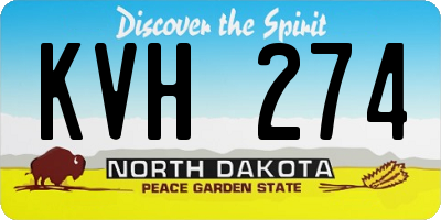 ND license plate KVH274
