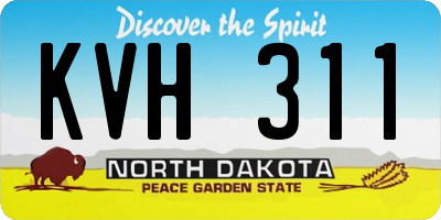ND license plate KVH311