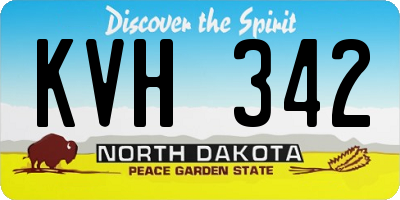 ND license plate KVH342