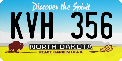 ND license plate KVH356