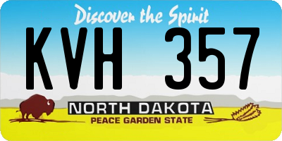ND license plate KVH357