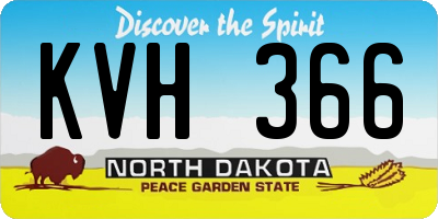ND license plate KVH366