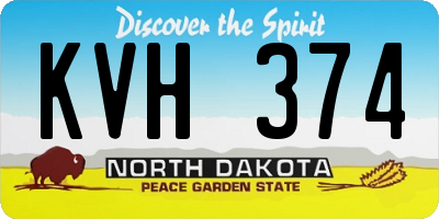 ND license plate KVH374