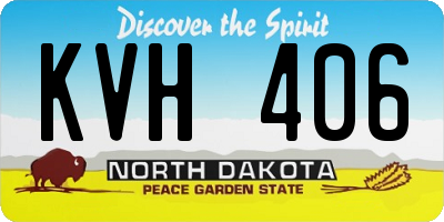 ND license plate KVH406