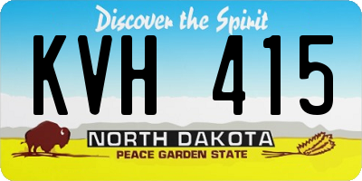 ND license plate KVH415