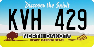 ND license plate KVH429
