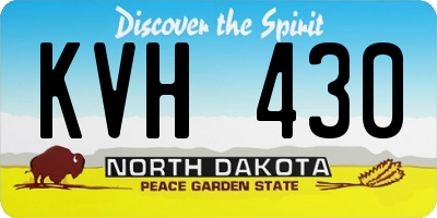 ND license plate KVH430