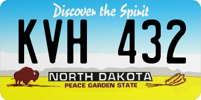 ND license plate KVH432