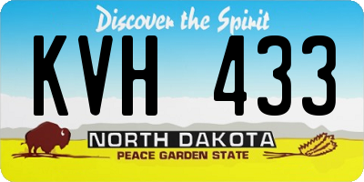 ND license plate KVH433