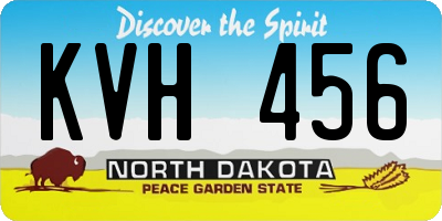 ND license plate KVH456