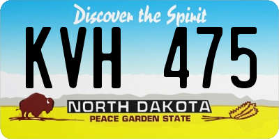 ND license plate KVH475