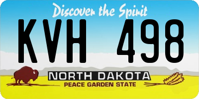 ND license plate KVH498