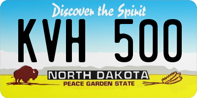 ND license plate KVH500