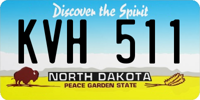 ND license plate KVH511