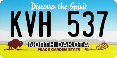 ND license plate KVH537