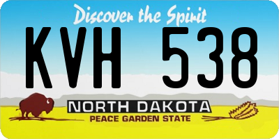 ND license plate KVH538