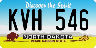 ND license plate KVH546