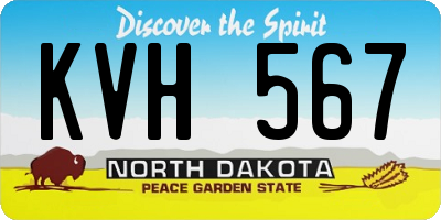 ND license plate KVH567