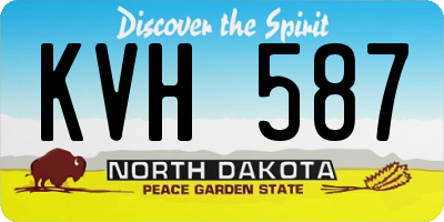 ND license plate KVH587