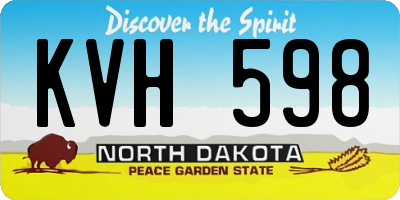 ND license plate KVH598