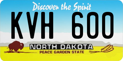 ND license plate KVH600