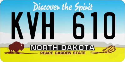 ND license plate KVH610