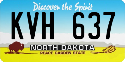 ND license plate KVH637