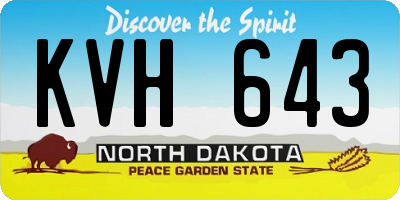 ND license plate KVH643